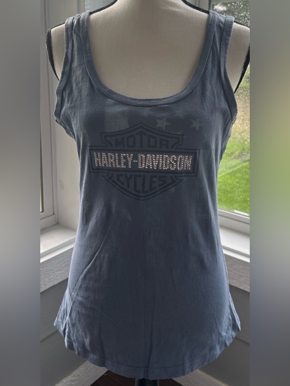 Harley-Davidson Women's Slate Blue Tank with Rhinestone Logo Large